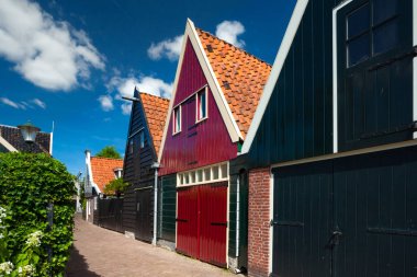 Köyde bir eski Hollanda (De Rijp) Kuzey Hollanda kültürel miras ayrıntıları. Bir Alkmaar şehir etrafında beemster polder otantik köylerde. Zaanse ticari emlak, cepheler, bölge