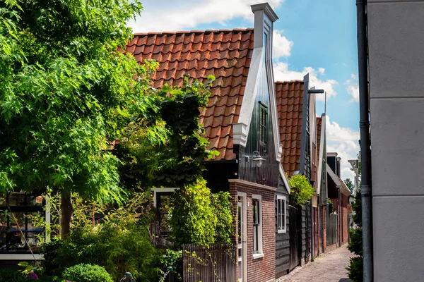 Details of cultural heritage in an old Dutch village (De Rijp) in North Holland. One of the authentic villages in the beemster polder around the city of Alkmaar. Zaanse design houses, facades, region