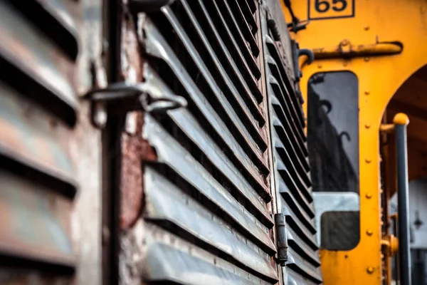 Detalles Diferentes Imágenes Locomotoras Calabozos Vagones Carruajes Estaciones Tren Antiguo —  Fotos de Stock