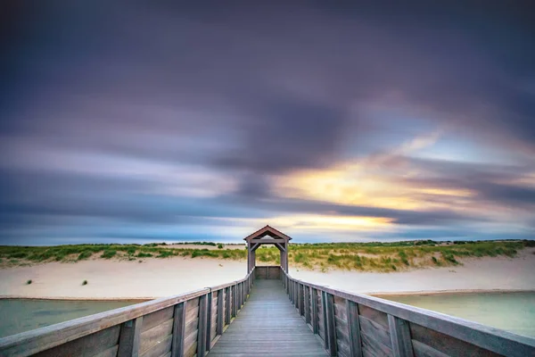 Petten Kıyı Şehri Yakınındaki Hollanda Kıyılarında Yapay Dunes Üzerinde Bakış — Stok fotoğraf