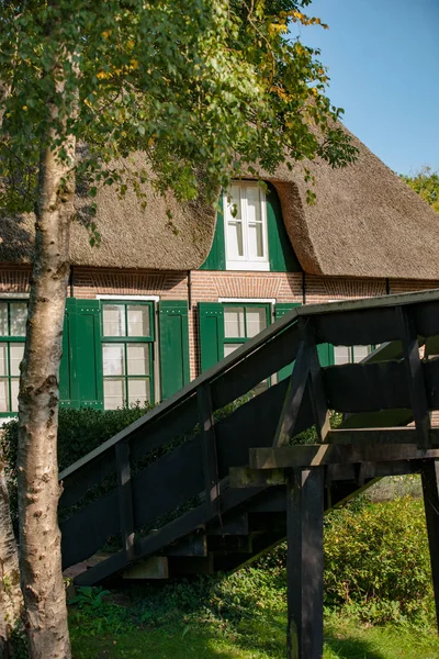 Pittoresco Villaggio Giethoorn Nella Provincia Overijssel Chiamato Anche Venezia Del — Foto Stock