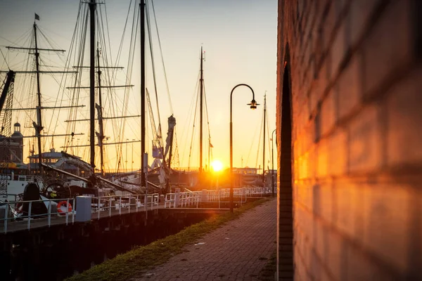 Den Gamla Hamnen Harlingen Nederländerna Gamla Segelbåtar Och Last Fartyg — Stockfoto