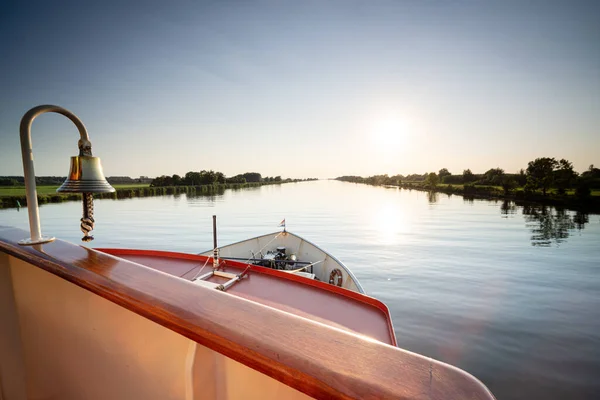 Ijssel Irmağı Nın Deltasının Üzerinden Bir Teknenin Kayığından Bak — Stok fotoğraf