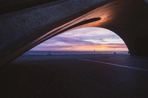 Bellissimo Tramonto Markermeer Bataviahaven — Foto Stock