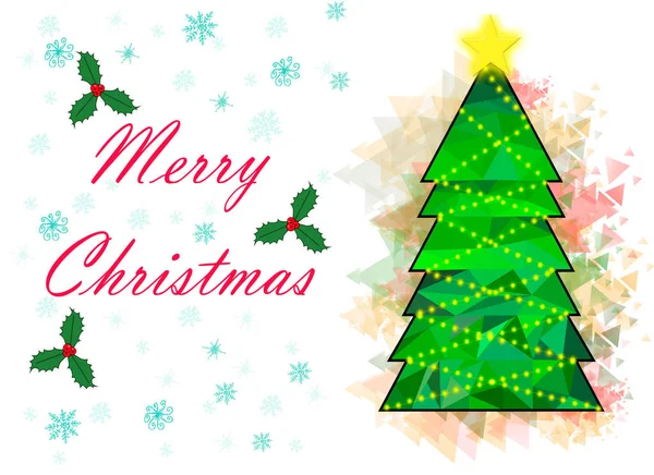 parlak renklerde Noel ağacı ile sevimli kış tatil kartpostal 