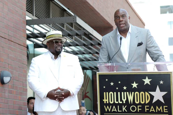 Cedric Entertainer Magic Johnson Cedric Entertainer Star Hollywood Walk Fame — Zdjęcie stockowe