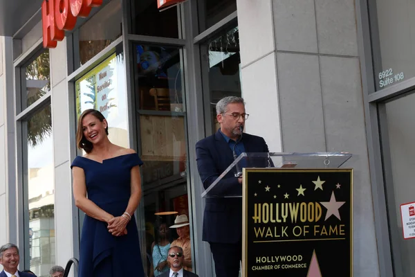 Jennifer Garner Steve Carell Ceremonii Gwiazda Jennifer Garner Hollywood Spacerem — Zdjęcie stockowe