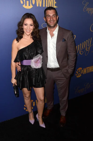 Alyssa Milano Dave Bugliari Showtime Emmy Eve Party Chateau Marmont — Stock Photo, Image