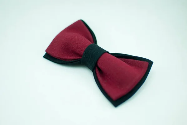 Elegante Corbata Lazo Rojo Negro Bien Diseñada Hecha Tela Suave —  Fotos de Stock