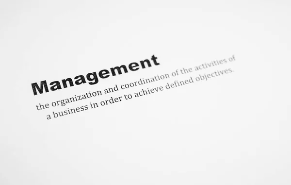 Närbild Maskinskriven Definition Ordet Management Pappers Täcker — Stockfoto