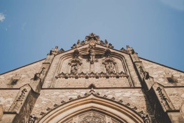 Duvarlar Katedrali St Peter ve Paul, Brno, Çek Cumhuriyeti. Gotik mimari elemanlar