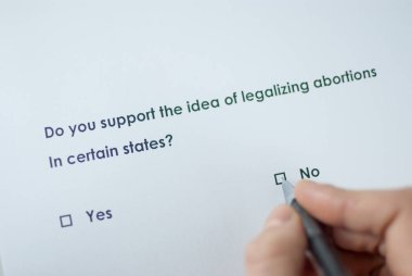 Anket soru: bazı devletlerin içinde kürtaj legalizing fikir destekliyorsunuz? Cevap: Hayır.