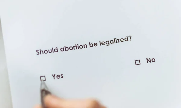 Domanda Del Sondaggio Aborto Dovrebbe Essere Legalizzato Risposta — Foto Stock