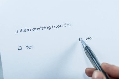 Yapabileceğim bir şey var mı? Hayır