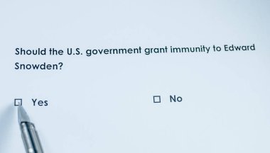 ABD hükümeti dokunulmazlık Edward Snowden vermeniz gerekir? Evet