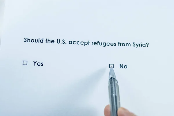Должны Сша Принимать Беженцев Сирии — стоковое фото