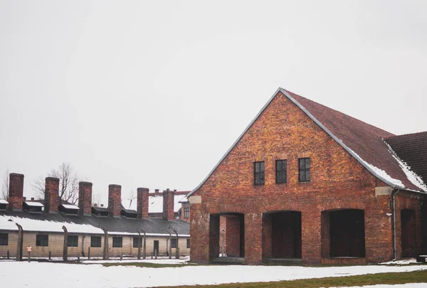 Oświęcim Polen Februari 2018 Blocket Koncentrationslägret Auschwitz — Stockfoto