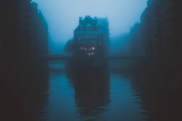 Beroemde Panorama Van Speicherstadt Magazijn Wijk Hafen Stad Hamburg Duitsland — Stockfoto