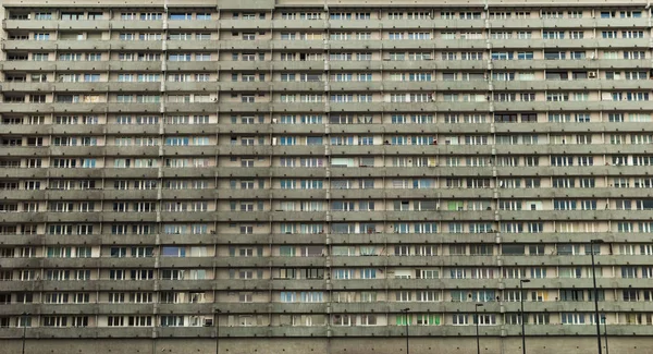 Socialist Era Housing Katowice Poland View Numerous Windows Multistory Residential — Stock Photo, Image