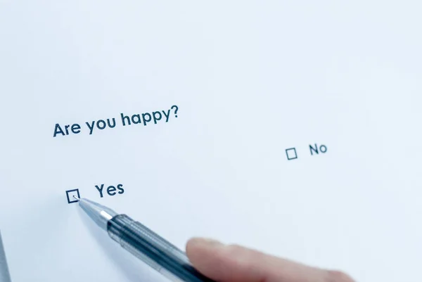 Jesteś Szczęśliwy Ankieta Pytanie — Zdjęcie stockowe
