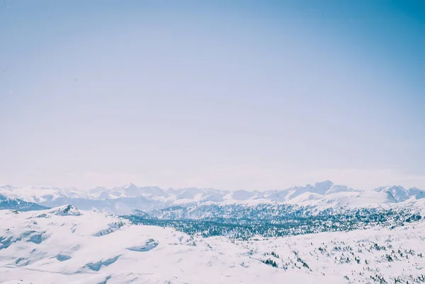 Paisagem Inverno Nevado Nos Alpes Austríacos Planalto Coberto Pela Luz — Fotografia de Stock