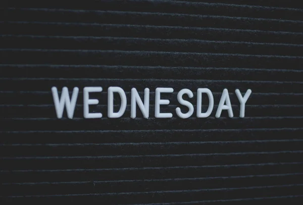 Word Wednesday Written Letter Board White Letters Black Background Business — Stock Photo, Image