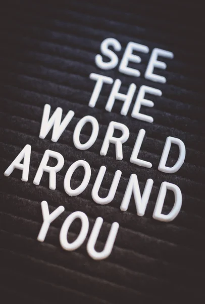 Phrase See World You Written Letter Board White Letters Black — Stock Photo, Image