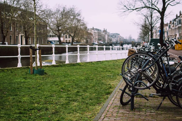 Haarlem, Holandia-5 lutego 2019: parking dla rowerów Nea — Zdjęcie stockowe