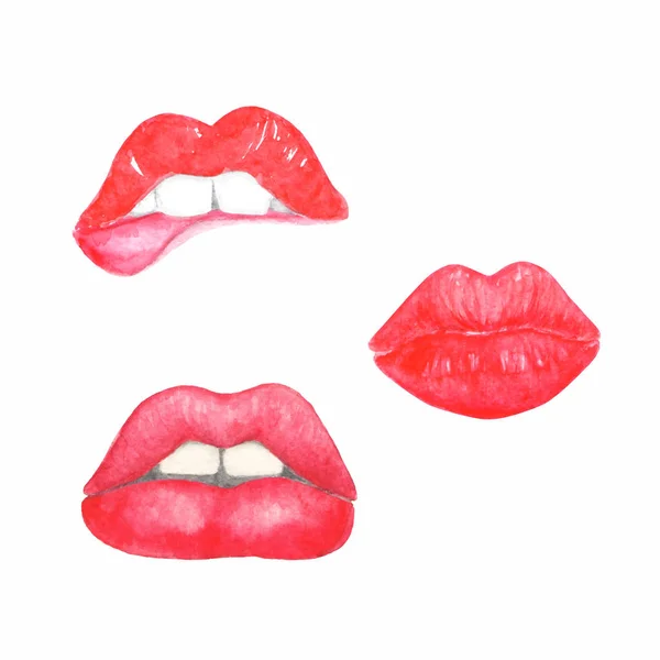 Watercolor lips. Vector illustration — Stock Vector