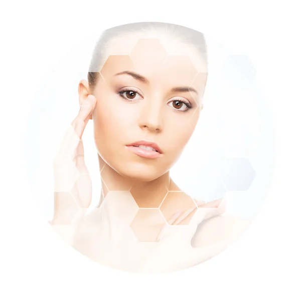 Portrait Young Healthy Beautiful Woman Plastic Surgery Skin Lifting Spa — Stock Photo, Image