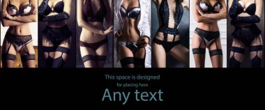 Güzel iç çamaşırı seksi kadınlar. Erotik iç çamaşırı kolaj.
