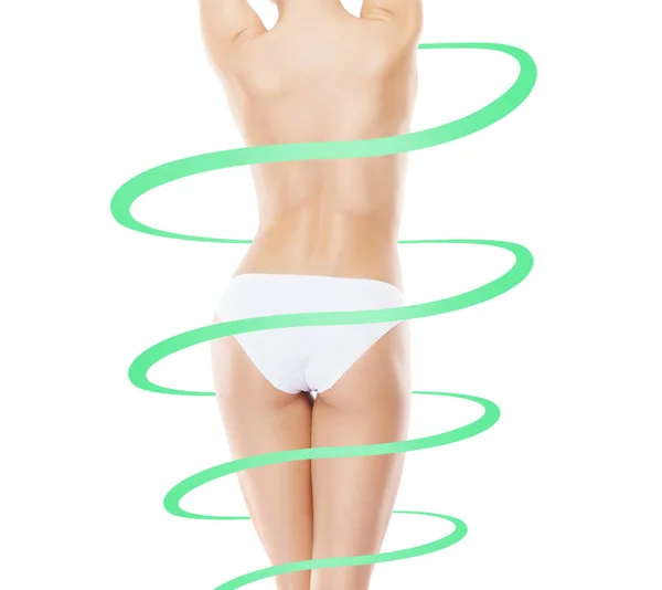 Detail Tenké Krásné Ženské Tělo Zad Hýždí Hubnutí Sport Cvičení — Stock fotografie