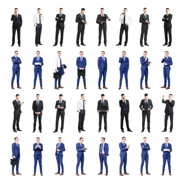 Eine Reihe Von Geschäftsleuten Isoliert Auf Weiß Geschäftsmann Collage — Stockfoto