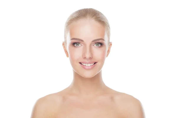 Beautiful Face Young Healthy Girl Skin Care Cosmetics Face Lifting — Stock Photo, Image