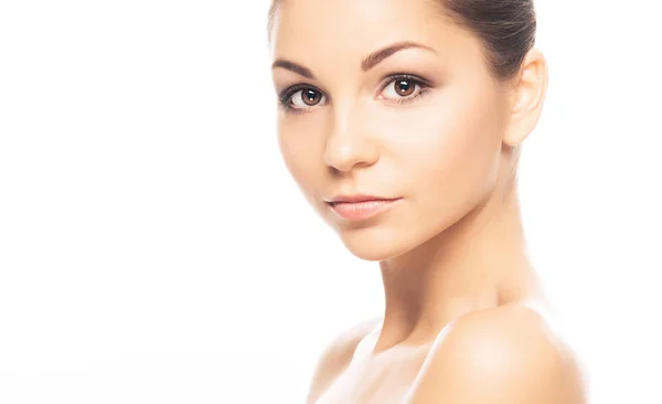 Beautiful Face Young Healthy Girl Skin Care Cosmetics Face Lifting — Stock Photo, Image