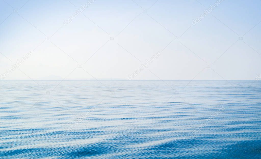 Idyllic view of the ocean and sky. Blue sea background. Copyspace for any text.