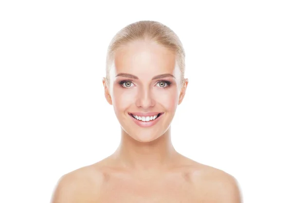 Beautiful Face Young Healthy Girl Skin Care Cosmetics Face Lifting — Stock Photo, Image