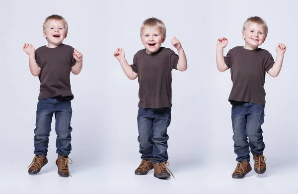 Retrato de estúdio de um menino sorridente bonito. Criança feliz . — Fotografia de Stock
