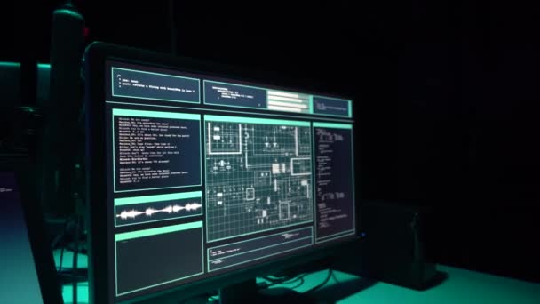 Hackers Quebrando Servidor Usando Vários Computadores Ransomware Vírus Infectado Cibercriminalidade — Vídeo de Stock