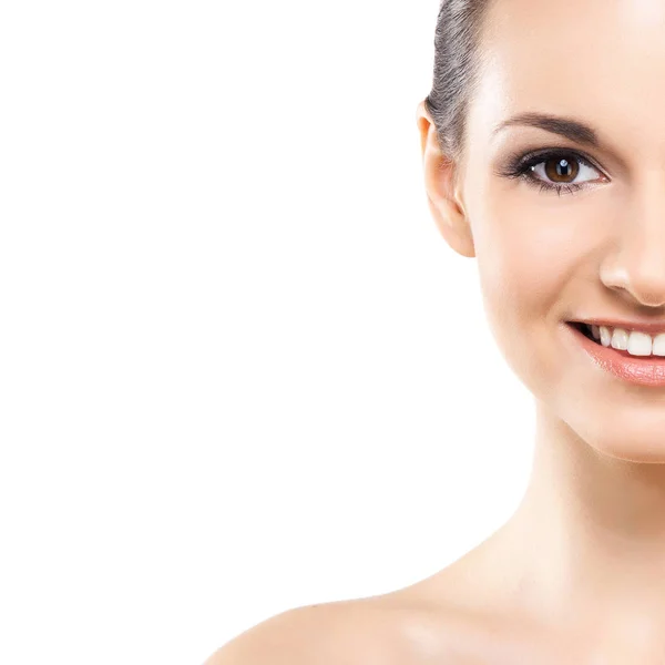Beautiful Face Young Healthy Girl Skin Care Cosmetics Face Lifting — Stock Photo, Image
