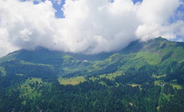 Alpské Vrcholy Krajinné Pozadí Lauterbrunnen Jungfrau Bernese Highland Alpy Turistika — Stock fotografie