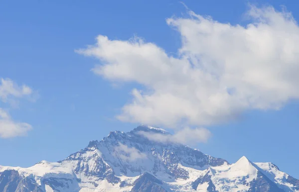 Alpine Peaks Grindelwald Jungfrau Landskape Background Bernese Highland Alps Tourism — Stock Photo, Image