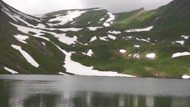 Pics Alpins Lac Montagne Fond Paysage Lac Bachalpsee Grindelwald Hautes — Video