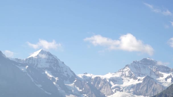 Alpské Vrcholy Krajinné Pozadí Jungfrau Bernese Highland Alpy Turistika Cesty — Stock video