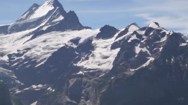 Alpine Picos Paisagem Fundo Jungfrau Planalto Bernês Alpes Turismo Viagem — Vídeo de Stock
