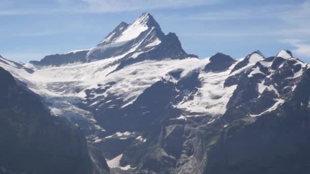 Αλπικές Κορυφές Τοπίο Φόντου Jungfrau Ορεινή Περιοχή Bernese Άλπεις Τουρισμός — Αρχείο Βίντεο