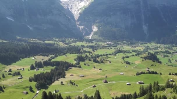 Alpine Peaks Landskape Background Jungfrau Bernese Highland Alps Tourism Journey — Stock Video