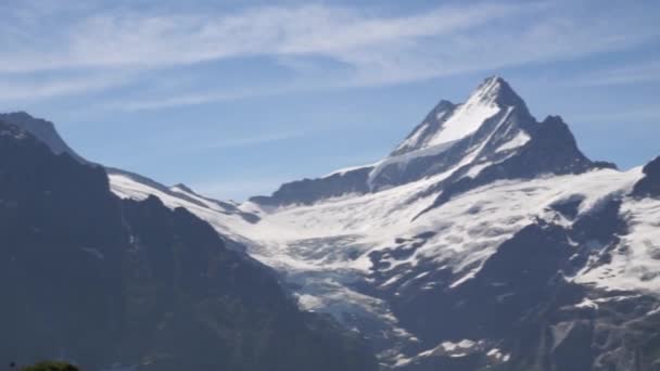 Alpine Peaks Landskape Background Jungfrau Bernese Highland Alps Tourism Journey — Stock Video