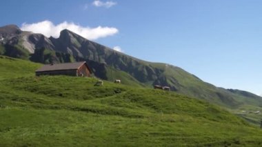 Dağ doruklarına landskape arka plan. Jungfrau, Bernese highland. Alpler, turizm ve kavram hiking macera