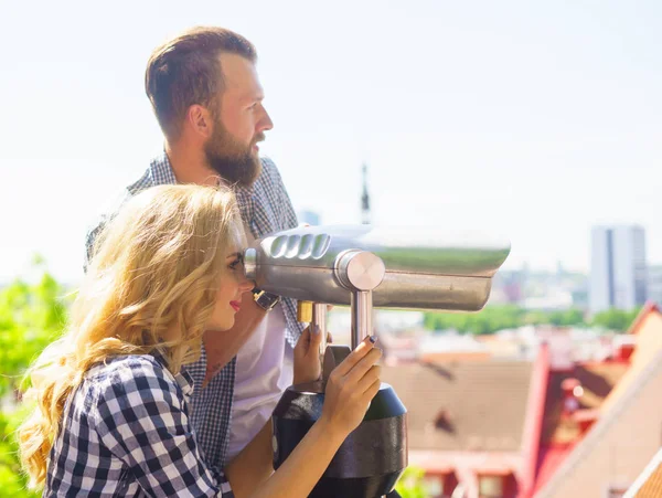 Giovane Coppia Amorevole Viaggio Tallinn Uomo Donna Punto Vista Amore — Foto Stock